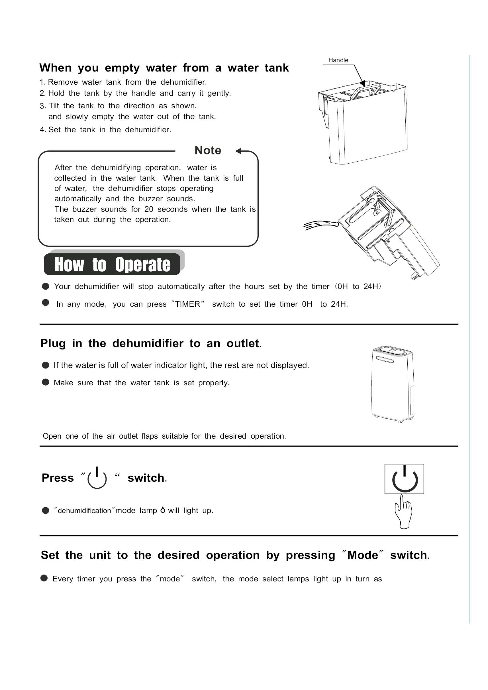totoyomy dehumidifier td z25n w user guide 11